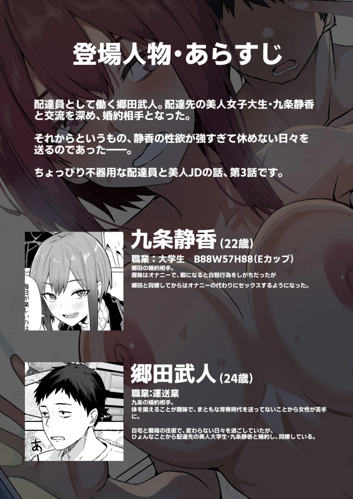 配達員の俺が、配達先の美人JDと婚約したら性欲が強すぎて休めない件(鬼塚クリス) 2ページ