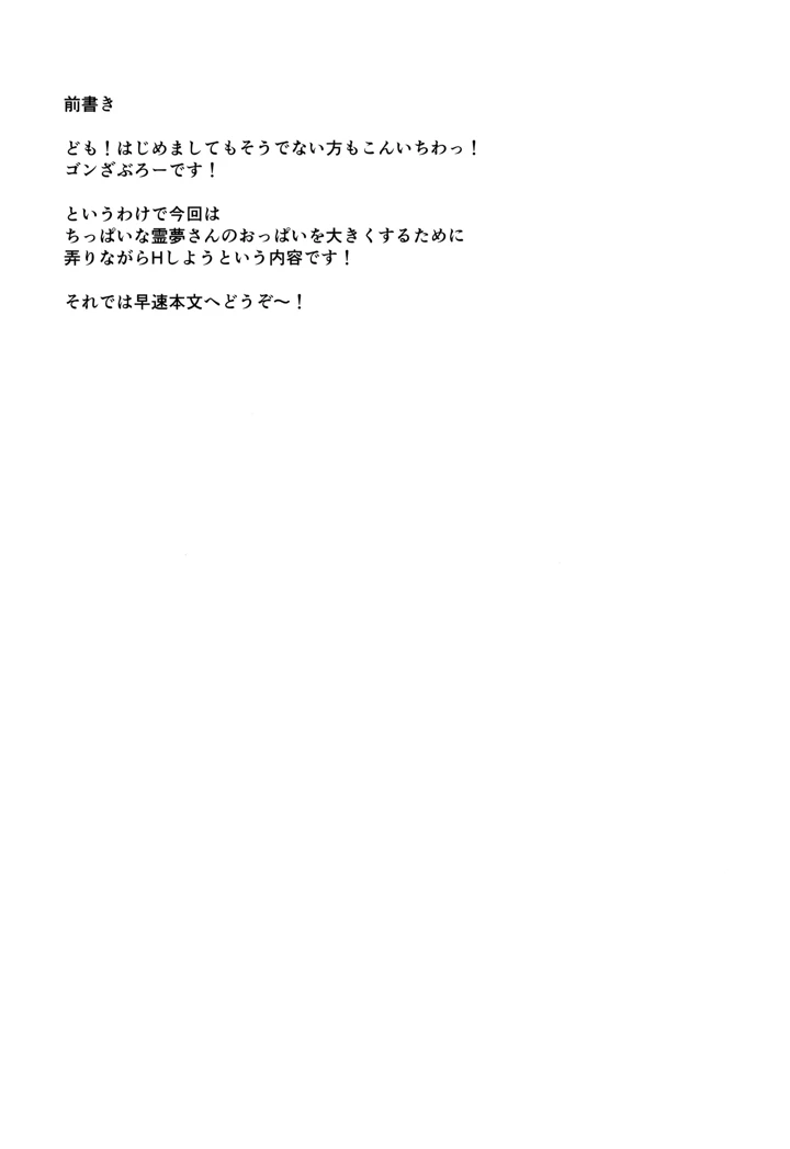 （例大祭23）　［有言実行　（ゴンざぶろー）］　ちっぱい霊夢は大きくしたい　（東方Project） 3ページ