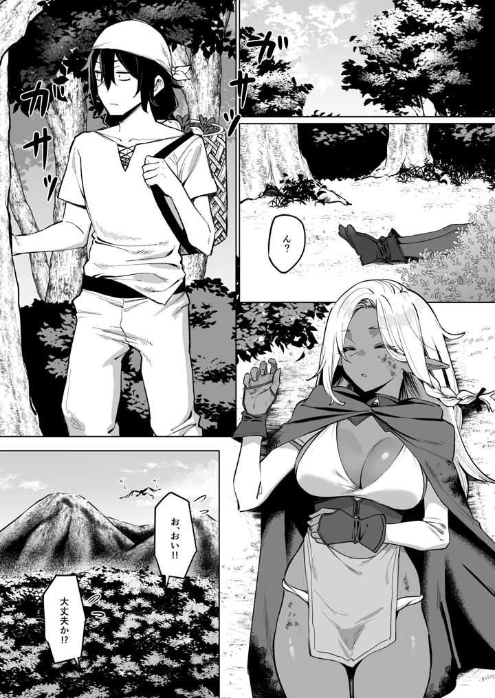（同人誌）　［MM］　褐色エルフを助けたら恩返しされた話 1ページ