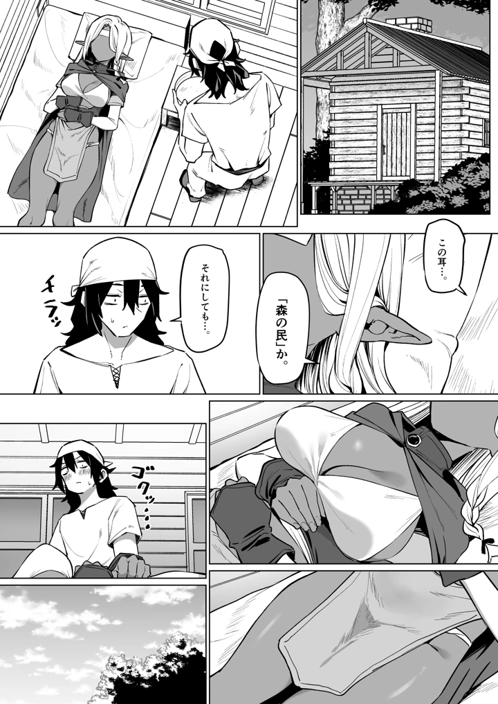（同人誌）　［MM］　褐色エルフを助けたら恩返しされた話 2ページ