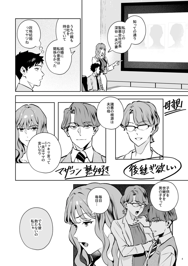 （同人誌）　［diletta　（心友）］　托卵契約　いつも真面目な美人上司（人妻）が、なぜか托卵を迫ってきたので遠慮なく孕ませたった。　（オリジナル） 5ページ