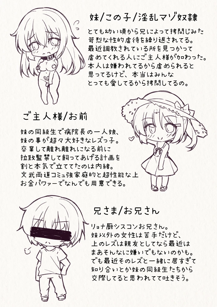 （C108）　［春夏秋冬　（関根いりえ）］　虐待用性奴隷の妹。夏休み編　（オリジナル）　［DL版］ 2ページ